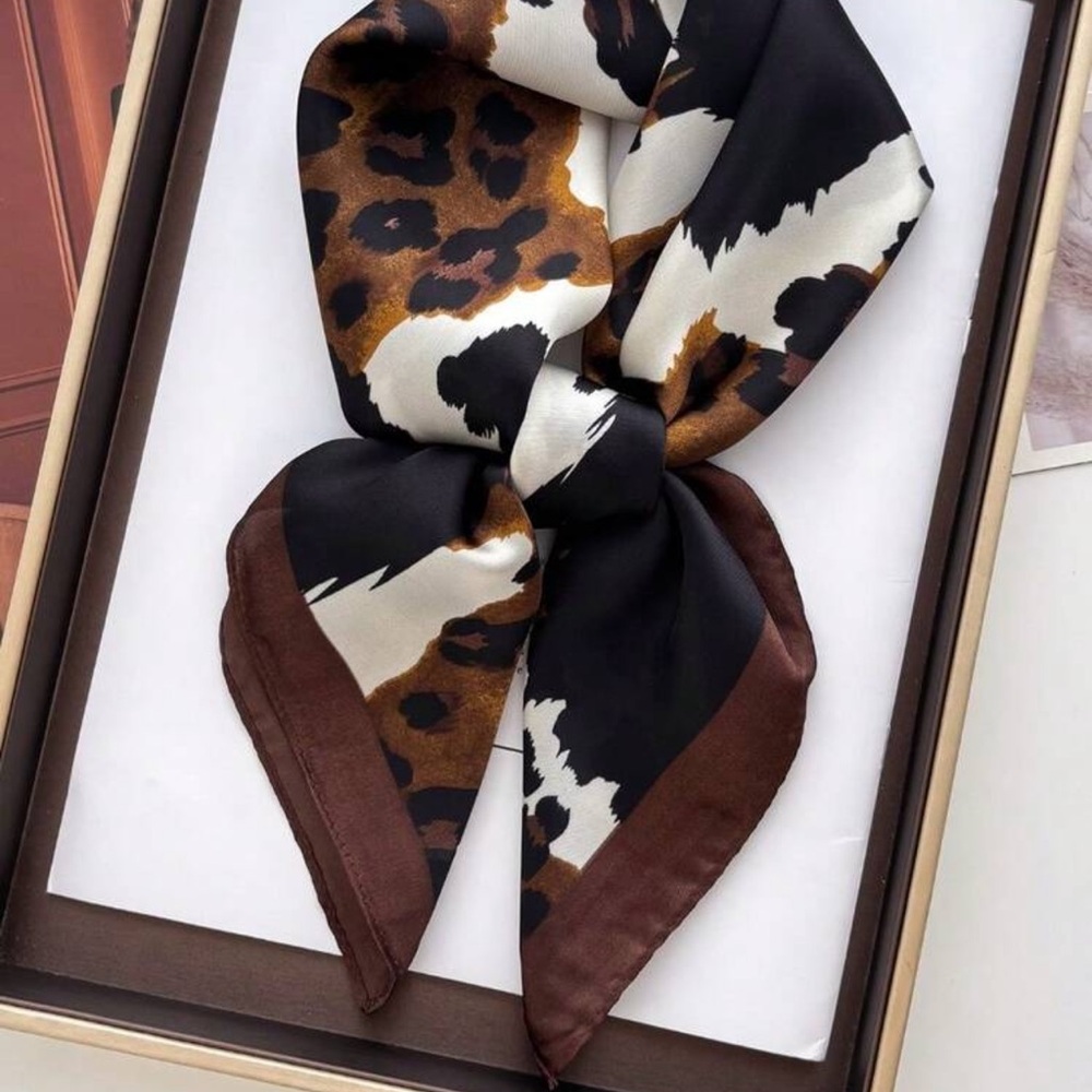 Leopard Print Silk Scarf